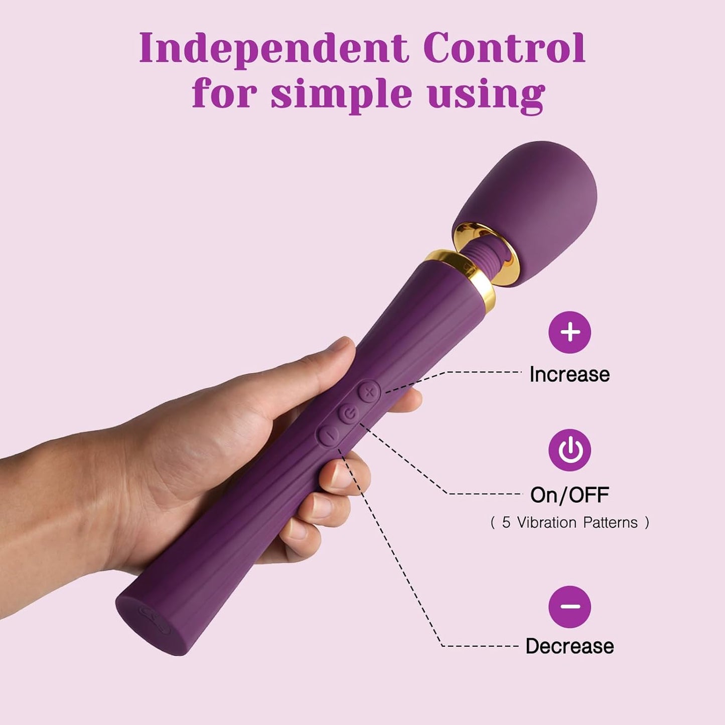 Couples Cordless Wand Intimate Massager